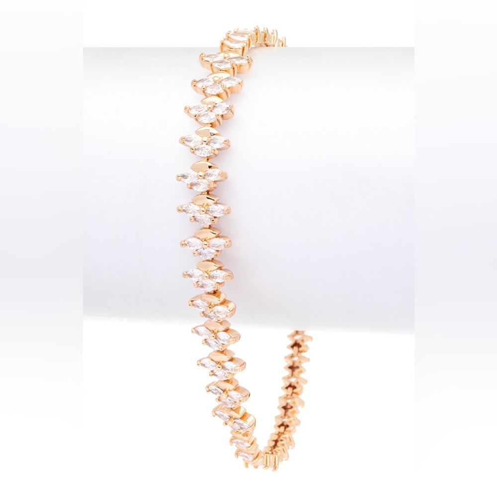 18K Gold Plated Cubic Zirconia Tennis Bracelet